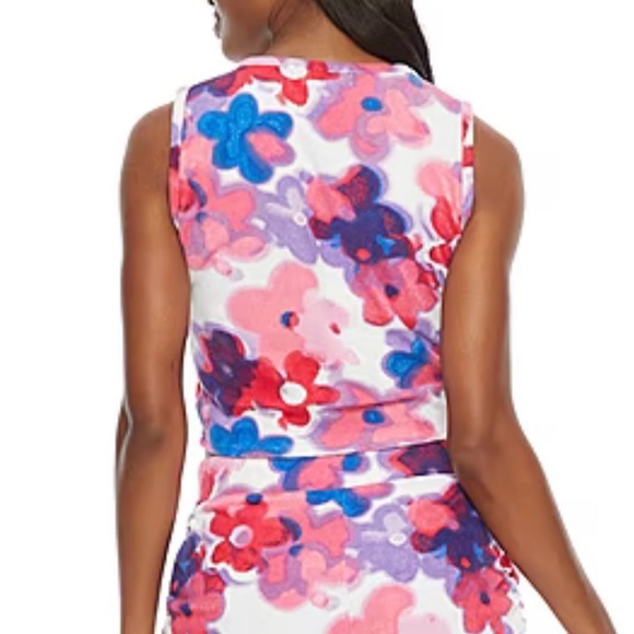 Juicy Couture Floral Ruched Terry Cloth Crop Top - Picture 5 of 9